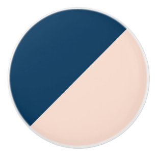 elegant modern pastel peach navy blue colour block ceramic knob