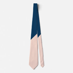 elegant modern pastel peach navy blue colour block tie