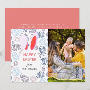 Elegant Modern Patterns Happy Easter Photo Holiday Card