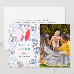 Elegant Modern Patterns Happy Easter Photo Holiday Card