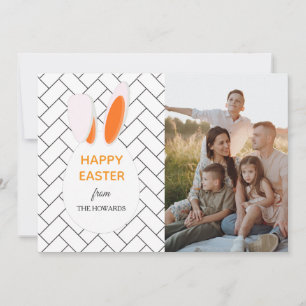Elegant Modern Patterns Happy Easter Photo Holiday Card