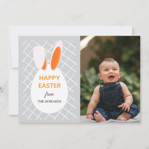 Elegant Modern Patterns Happy Easter Photo Holiday Card