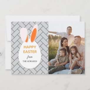 Elegant Modern Patterns Happy Easter Photo Holiday Card
