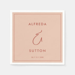 Elegant & Modern Peach wedding Napkin