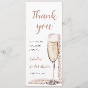 Elegant Modern Pearls and Prosecco Bridal Shower Menu