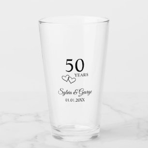 Elegant Modern Personalised 50th Anniversary Gift Glass