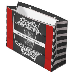 Elegant & Modern Personalised Christmas Large Gift Bag
