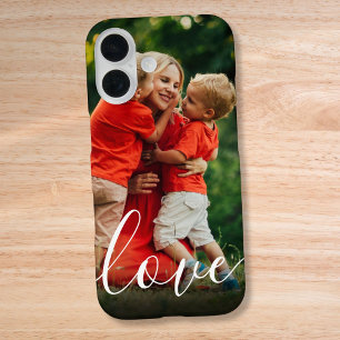 Elegant Modern Personalised Love Script Photo iPhone 16 Case