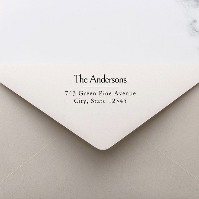 Elegant Modern Personalised Return Address Stamp (Creator Uploaded)
