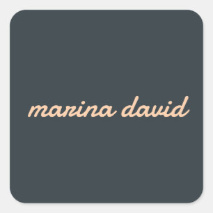 Elegant modern personalised square sticker
