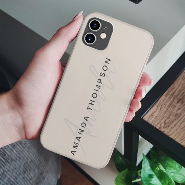 Elegant Modern Personalised With Name Monogram Case-Mate iPhone Case (Creator Uploaded)
