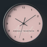 Elegant Modern Personalised With Name Monogram Clock<br><div class="desc">Elevate your home decor with our Elegant Modern Personalised With Name Monogram Wall Clock. This finely crafted wall clock seamlessly combines contemporary aesthetics with a personalised touch, making it a stylish and functional addition to any room. Featuring your name and a monogram, this wall clock adds a touch of sophistication...</div>