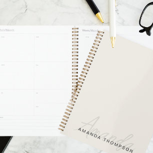 Elegant Modern Personalised With Name Monogram Planner