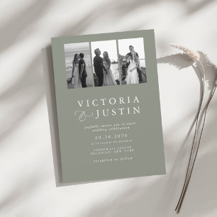 Elegant Modern Photo Collage Wedding Invitation