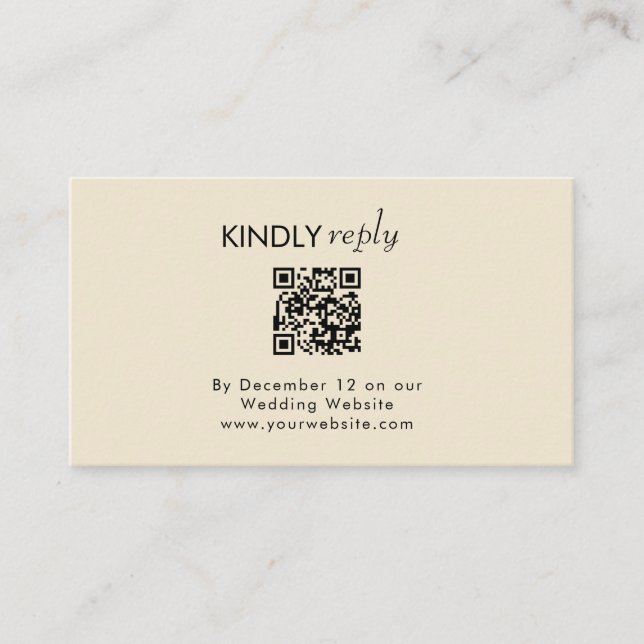 Elegant Modern photo custom qr code rsvp  Enclosure Card (Front)
