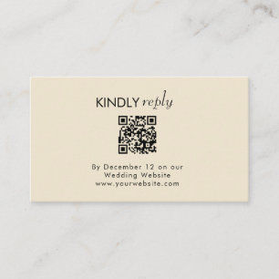 Elegant Modern photo custom qr code rsvp  Enclosure Card