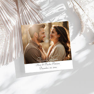 Elegant Modern photo Custom QR code thankyou card