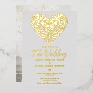 Elegant Modern Photo Foil Wedding