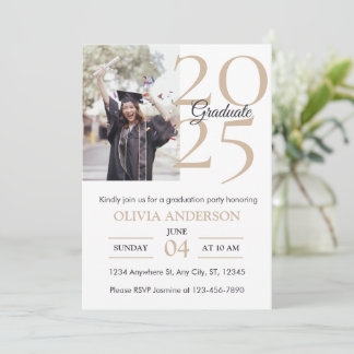 Elegant Modern Photo Graduation Party Invitation