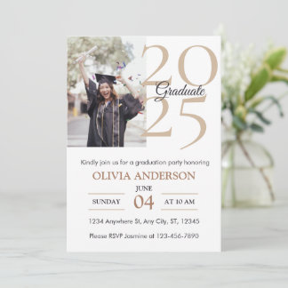Elegant Modern Photo Graduation Party Invitation