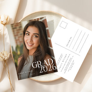 Elegant Modern Photo Graduation Party Invitation Postcard