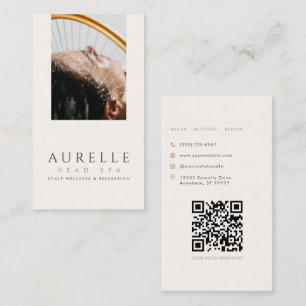 Elegant Modern Photo Head Spa Business Card