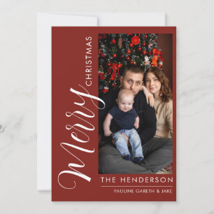 Elegant Modern Photo Holiday Card  Merry Christmas