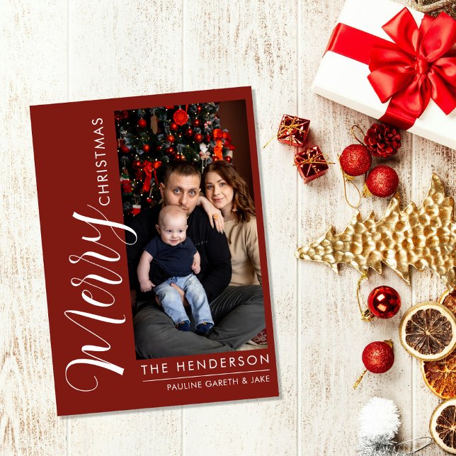 Elegant Modern Photo Holiday Card |Merry Christmas (Creator Uploaded)