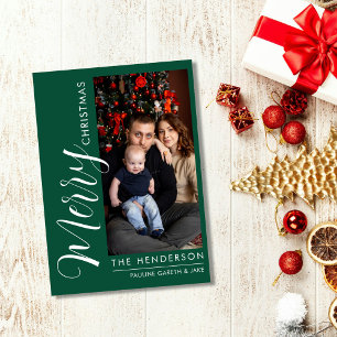 Elegant Modern Photo Holiday Card  Merry Christmas