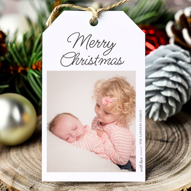 Elegant modern Photo Merry Christmas Holiday Card (Creator Uploaded)