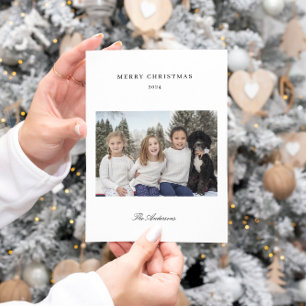 Elegant Modern Photo Merry Christmas Holiday Card