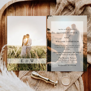 Elegant Modern Photo Overlay Wedding Invitation