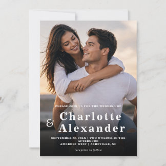 Elegant Modern Photo Overlay Wedding Invite