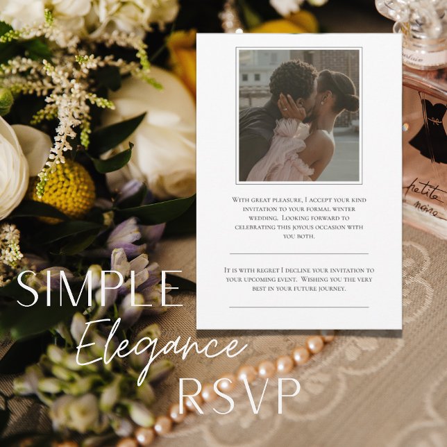 Elegant Modern Photo  Response Card (Creator Uploaded)