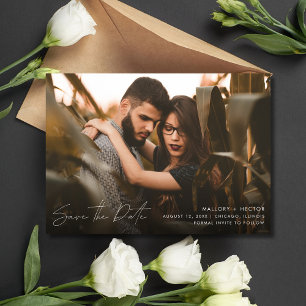 Elegant Modern Photo Script Wedding  Save The Date