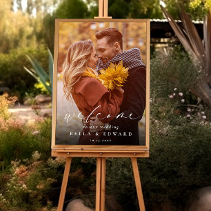 Elegant Modern Photo Simple Wedding Welcome Poster