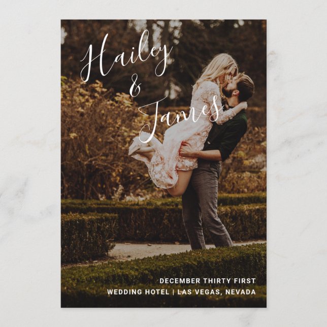 Elegant Modern Photo Wedding Program (Front)