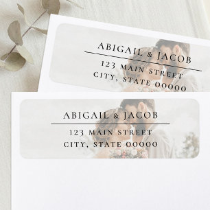 Elegant Modern Photo Wedding Return Address Label