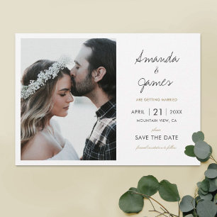 Elegant Modern Photo Wedding Save The Date