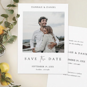 Elegant Modern Photo Wedding Save the Date Card