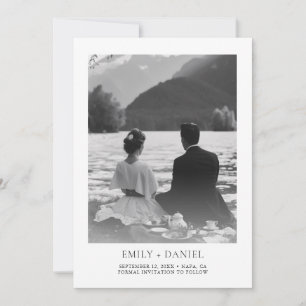 Elegant Modern Photo Wedding Save the Date Holiday Card