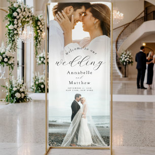 Elegant Modern Photo Wedding Welcome Banner