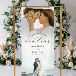Elegant Modern Photo Wedding Welcome Banner<br><div class="desc">Elegant Modern Photo Wedding Welcome Banner Sign</div>