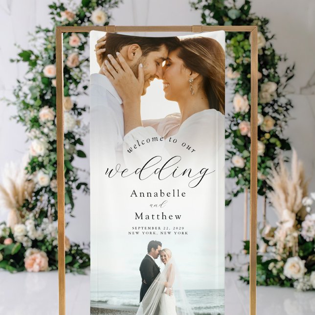Elegant Modern Photo Wedding Welcome Banner (Creator Uploaded)