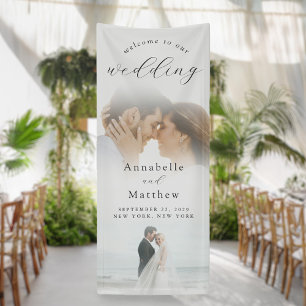 Elegant Modern Photo Wedding Welcome Banner