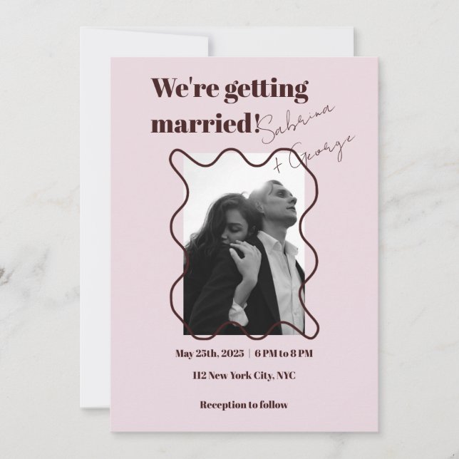 Elegant Modern Photograph All In One Wedding Invitation (Front)