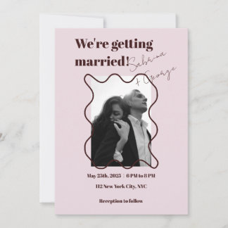 Elegant Modern Photograph All In One Wedding Invitation