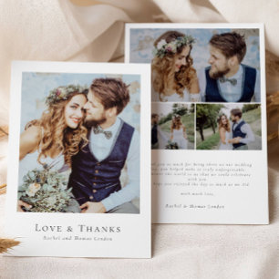 Elegant Modern Photos Script Love & Thanks Wedding Thank You Card