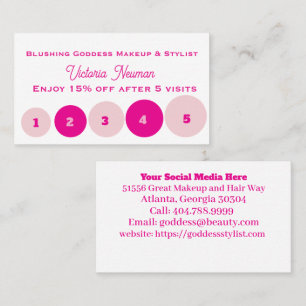 Elegant Modern Pink and White Minimalist Business Loyalty Card
