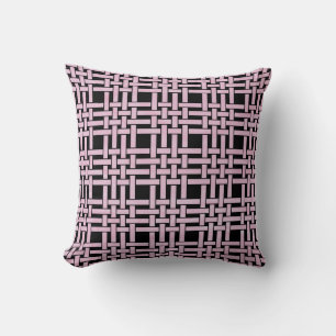 Elegant Modern Pink Basket Weave Pattern Cushion